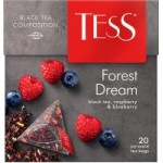 Чай Tess Forest Dream черный с ароматом малины и черники, в пирамидках, 100x1,8 г