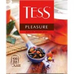 Чай Tess Pleasure черный с шиповником и яблоком в пакетиках, 100 шт