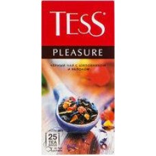 Чай Tess Pleasure черный с шиповником и яблоком в пакетиках, 25 шт в магазинах Дикси