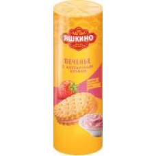Печенье затяжное Яшкино с клубничным кремом, 182 г в магазинах Дикси