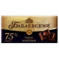 Шоколад Бабаевский Элитный 75% горький, 200 г в магазинах Дикси