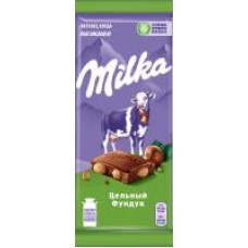 Шоколад Milka молочный с цельным фундуком, 90 г в магазинах Дикси