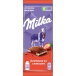Шоколад Milka молочный с начинкой клубника со сливками, 90 г Шоколад Milka молочный с начинкой клубника со сливками, 90 г