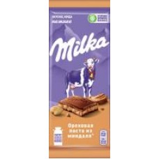 Шоколад Milka Молочный с пастой из миндаля, 85 г в магазинах Дикси