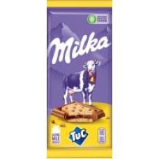 Шоколад Milka молочный с соленым крекером Tuc, 87 г в магазинах Дикси