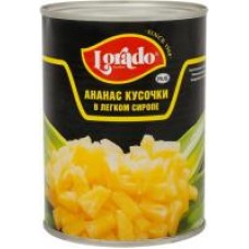 Ананасы Lorado кусочки в легком сиропе, 580 мл в магазинах Дикси