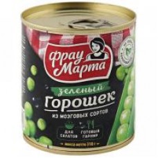 Горошек Фрау Марта зеленый из мозговых сортов, 310 г в магазинах Дикси