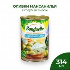 Оливки Bonduelle Мансанилья с голубым сыром, 314 мл в магазинах Дикси