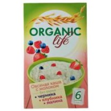 Каша овсяная Organic life Черника/Клубника/Малина, 240 г в магазинах Дикси