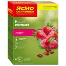 Каша Ясно Солнышко овсяная с клубникой, малиной и изюмом, 6х45 г в магазинах Дикси