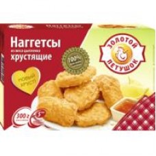 Наггетсы Золотой Петушок Хрустящие из мяса цыпленка, 300 г в магазинах Дикси