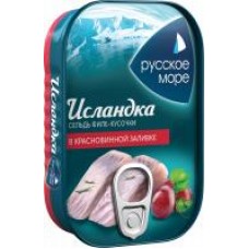 Сельдь Русское море Исландка филе-кусочки в красно винной заливке, 115 г в магазинах Дикси