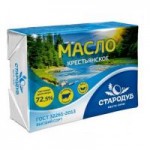 Масло Стародуб Крестьянское сладко-сливочное, 72,5%, 180 г Масло Стародуб Крестьянское сладко-сливочное, 72,5%, 180 г