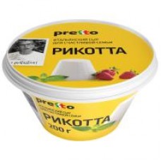 Сыр Pretto Рикотта мягкий 45%, 200 г в магазинах Дикси
