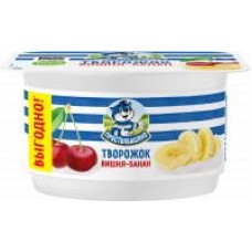 Десерт творожный Простоквашино Вишня-банан, 110 г в магазинах Дикси