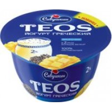 Йогурт греческий Teos манго и чиа, 2% БЗМЖ, 140 г в магазинах Дикси