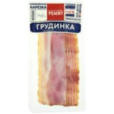 Грудинка Ремит Домашняя копчено-вареная в нарезке, 150 г в магазинах Дикси