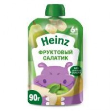 Фруктовое пюре Heinz Фруктовый салатик, с 6 месяцев, 90 г в магазинах Дикси