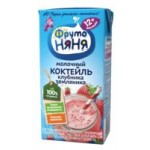Коктейль молочный ФрутоНяня Клубника, 2,1%, 200 мл Коктейль молочный ФрутоНяня Клубника, 2,1%, 200 мл