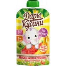 Пюре Дары Кубани Яблоко, банан, клубника, 90 г в магазинах Дикси