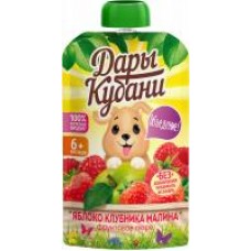 Пюре Дары Кубани Яблоко, клубника, малина, 90 г в магазинах Дикси