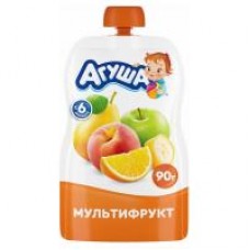 Пюре фруктовое Агуша Мультифрукт с 6 месяцев, 90 г в магазинах Дикси