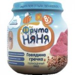 Пюре ФрутоНяня Говядина с гречкой и морковью, 100 г