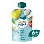 Пюре ФрутоНяня яблочно-грушевое с творогом, 90 г