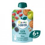 Пюре ФрутоНяня Яблоко, ежевика, овсяное печенье, 90 г