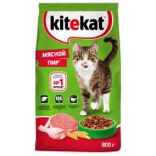 Корм для кошек Kitekat Мясной Пир, сухой, 800 г в магазинах Дикси