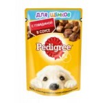 Корм для щенков Pedigree Говядина в соусе, влажный, 85 г
