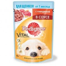 Корм для собак Pedigree Говядина в соусе, влажный, 85 г в магазинах Дикси