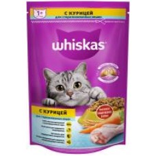 Корм для стерилизованных кошек Whiskas Подушечки с курицей, сухой, 350 г в магазинах Дикси