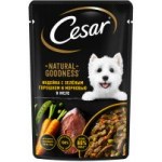 Корм влажный для собак Cesar Индейка с зеленым горошком и морковью, 80 г