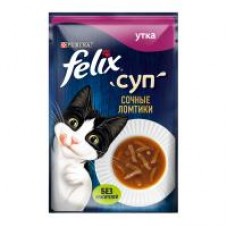 Влажный корм для кошек «Felix» Суп Сочные ломтики со вкусом утки, 48 г в магазинах Дикси