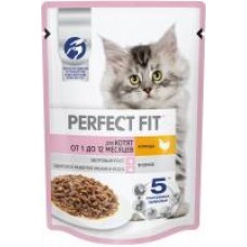 Влажный корм для котят Perfect Fit Курица, 75 г в магазинах Дикси