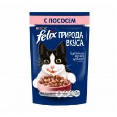 Влажный корм Felix Природа вкуса для взрослых кошек, с лососем в соусе, 75 г в магазинах Дикси