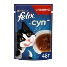 Влажный корм Felix Суп для взрослых кошек с говядиной, в соусе, 48 г в магазинах Дикси