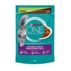 Влажный корм «Purina One» с индейкой и уткой с морковью для особенно привередливых к вкусу кошек, 75 г в магазинах Дикси