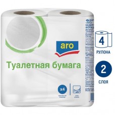 aro Туалетная бумага белая 2-слойная, 4 рулона в магазинах Фасоль