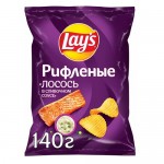 Чипсы Lay's рифленые Лосось в сливочном соусе, 140г