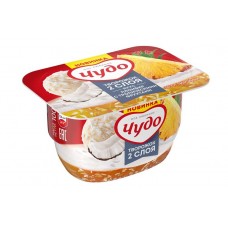 Десерт творожный Чудо пломбир-тропический фрукт 4.4%, 100г в магазинах Фасоль