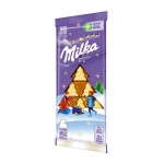 Шоколад молочный Milka с белым шоколадом в виде елочек, 100г