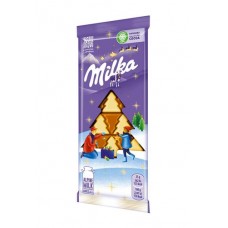 Шоколад молочный Milka с белым шоколадом в виде елочек, 100г в магазинах Фасоль