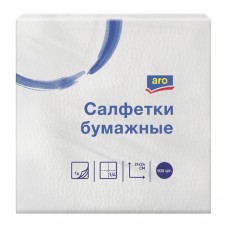 aro Салфетки бумажные 24х24см 1 слой белые, 100шт в магазинах Фасоль
