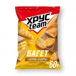 Сухарики Хрусteam Багет сырное ассорти 60г Сухарики Хрусteam Багет сырное ассорти 60г