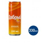 Напиток Добрый Апельсин газированный, 330мл Напиток Добрый Апельсин газированный, 330мл