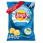 Чипсы Lay's Сметана и зелень, 140г