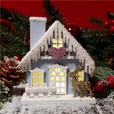 Светильник новогодний Домик, Снежное кружево, в ассортименте в магазинах FixPrice