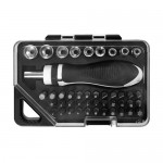 Набор бит и торцевых головок с рукояткой, Master Hand, 44 предмета Набор бит и торцевых головок с рукояткой, Master Hand, 44 предмета